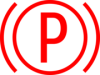 Varsellampe for håndbrekk eller elektronisk parkeringsbrems.