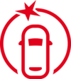 Warning light of the "Active emergency braking" function