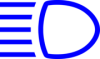 Main beam headlight tell-tale light