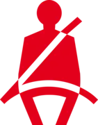 Front seat belt reminder warning light